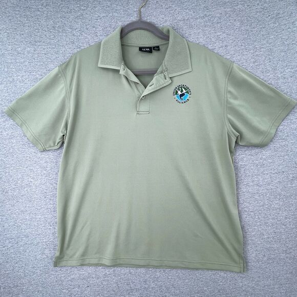 AKWA Shirt Mens Large Green Polo Short Sleeve Union Sportsmens Alliance Logo - Picture 1 of 9